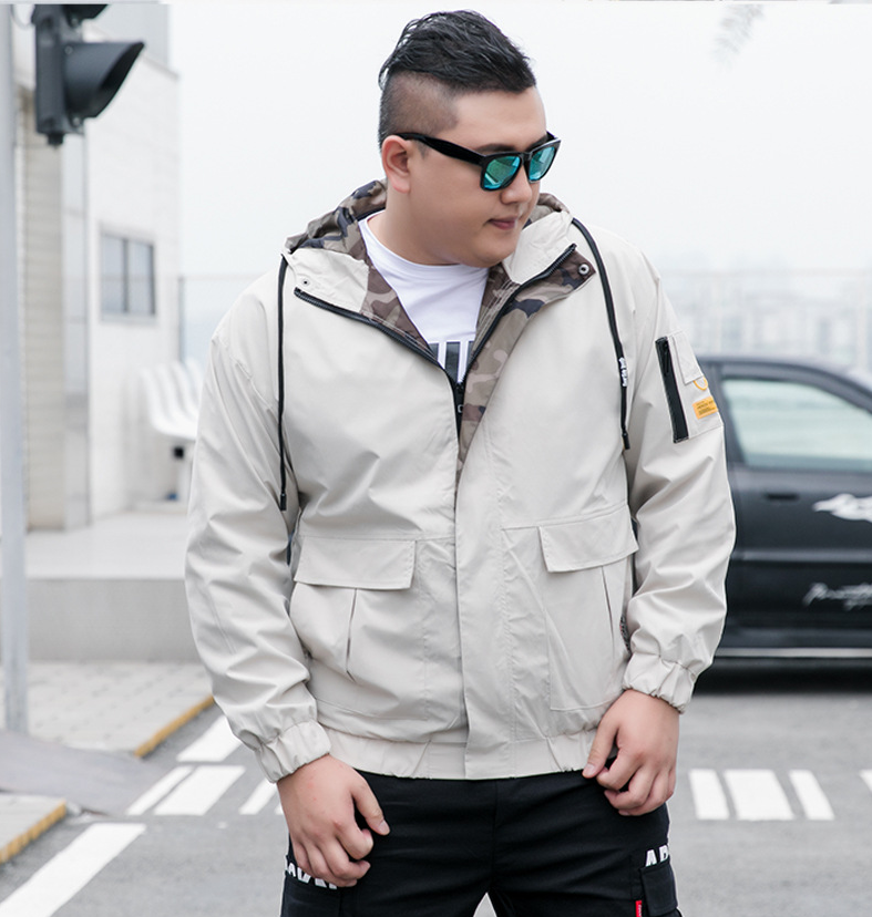 Blouson bomber homme sans col brodé kaki