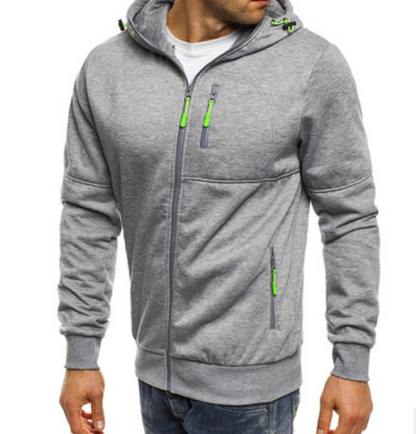 Sweat à capuche zippé homme camouflage jacquard noir