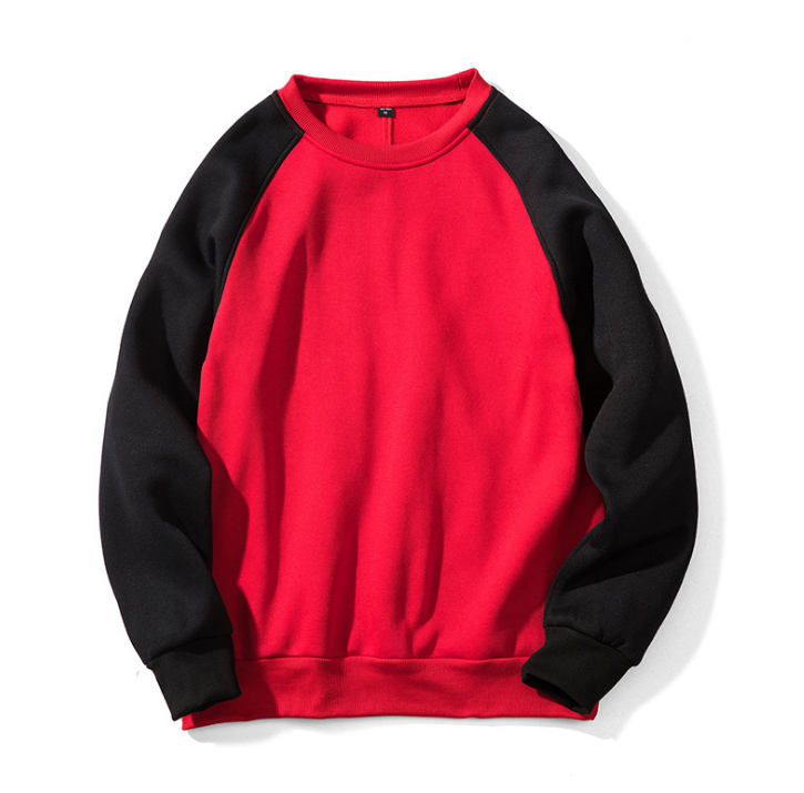 Sweat-shirt homme color block noir et jaune à manches raglan