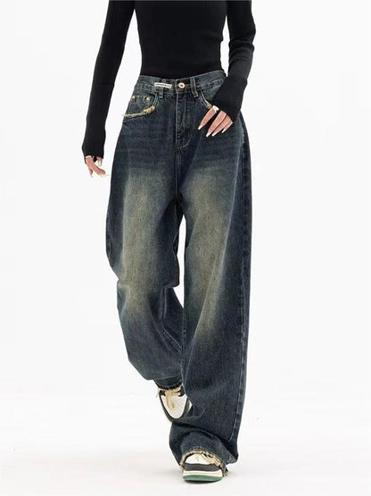 Jean baggy à coupe ample pour femme - bleu foncé