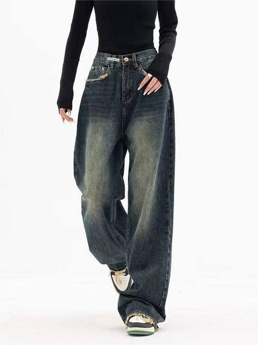 Jean baggy à coupe ample pour femme - bleu foncé