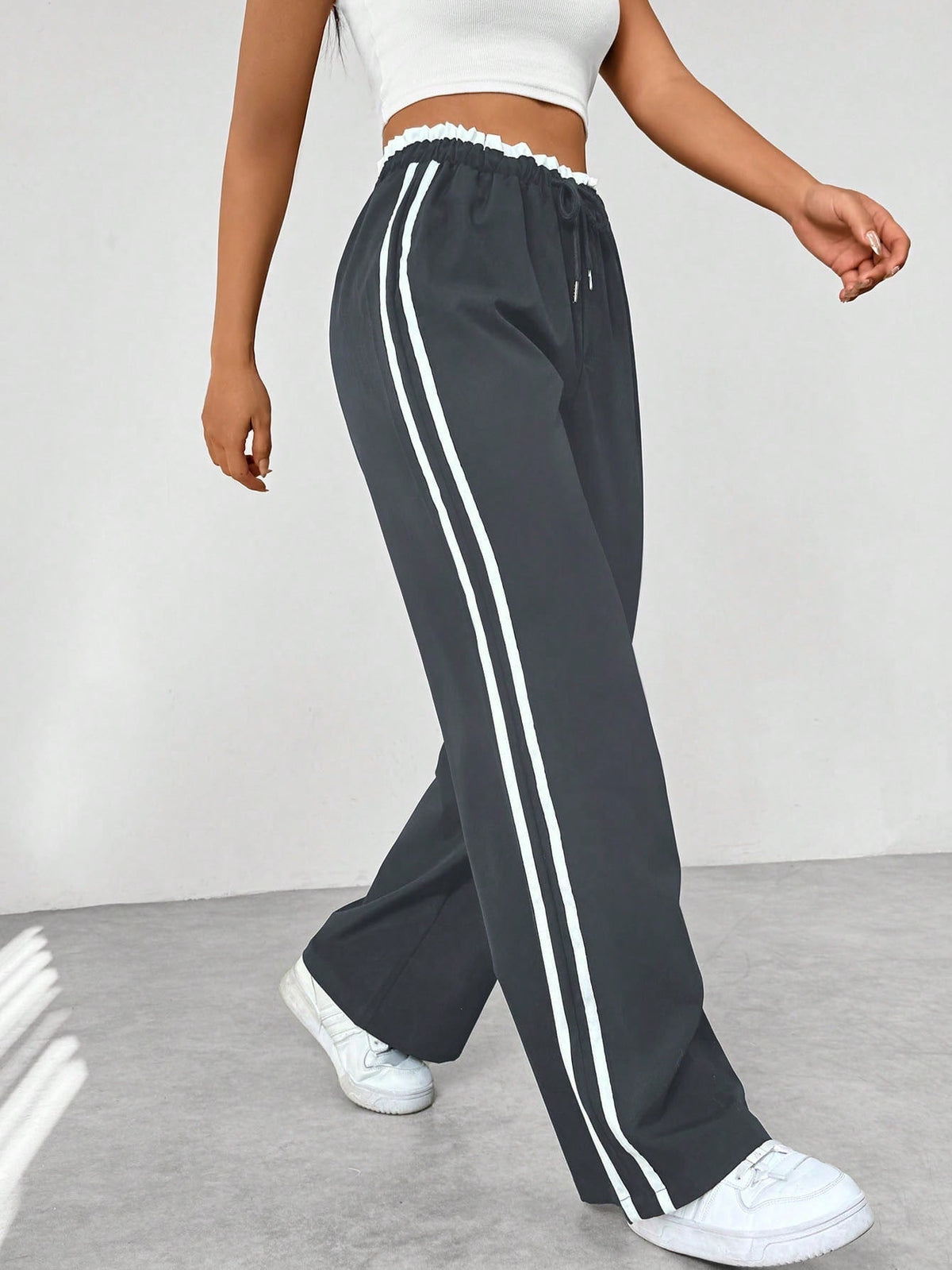 Pantalon wide leg streetwear femme