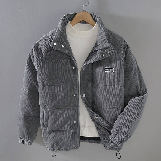 Doudoune homme style cardigan poches plaquées