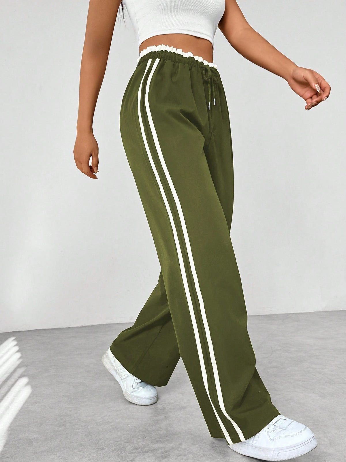 Pantalon wide leg streetwear femme