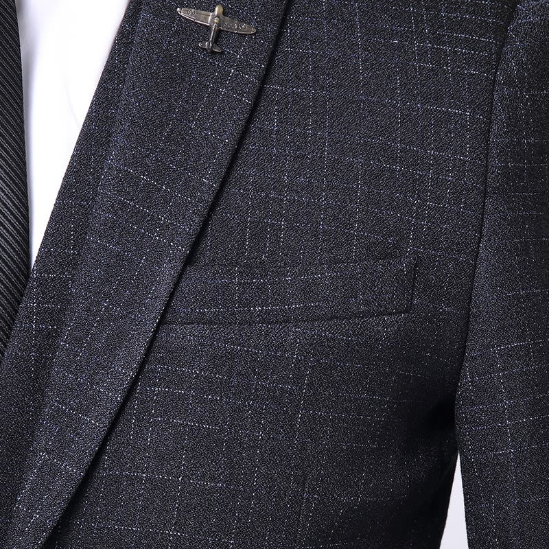 Costume 3 pièces homme bleu marine, veste gilet pantalon