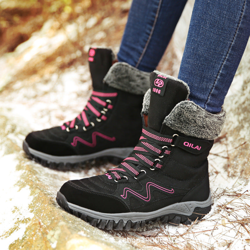 Bottines femme hiver à lacets et talon haut