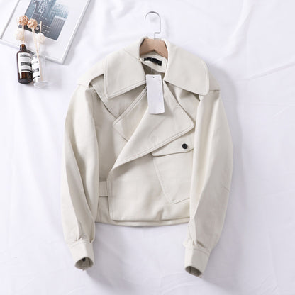 Veste motard courte femme avec zip, coupe slim
