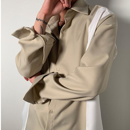 Chemise homme manches longues unie col pointu