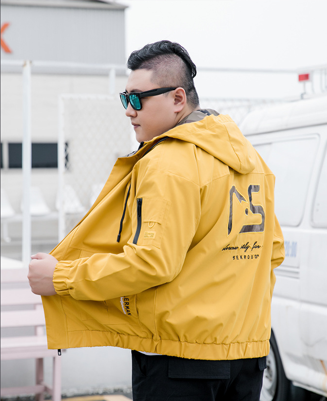 Blouson bomber homme sans col brodé kaki