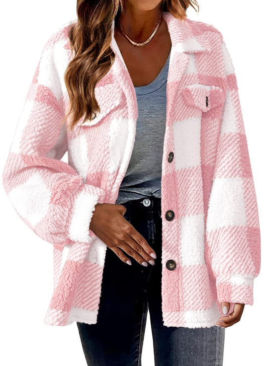 Veste polaire boutonnée à coupe ample pour femme