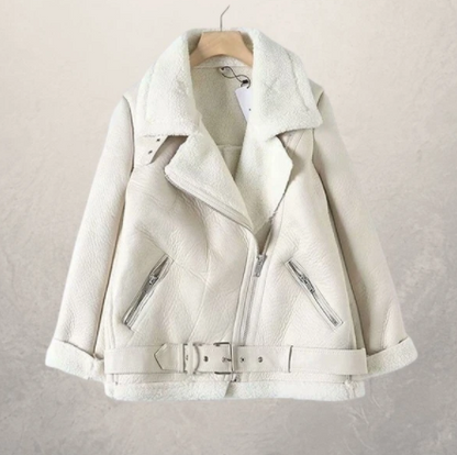 Veste motard femme à col polo en plusieurs coloris