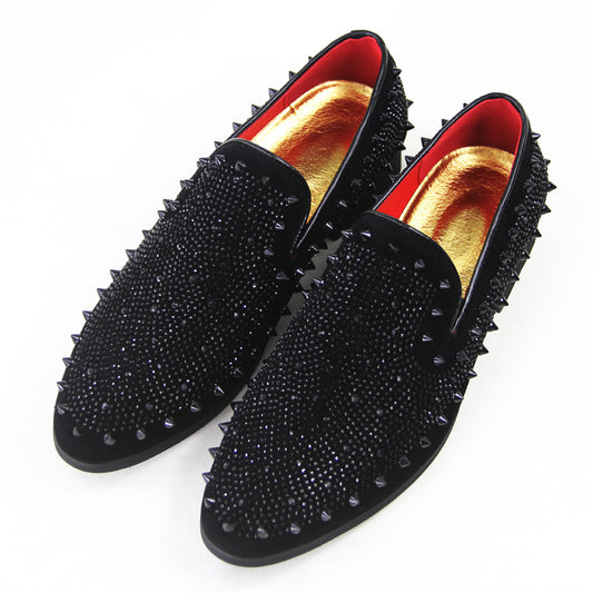 Mocassins noirs homme à bout pointu