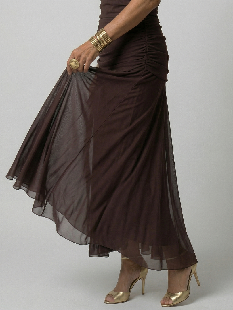 Isaline | Robe Midi Épaules Dénudées Fluide