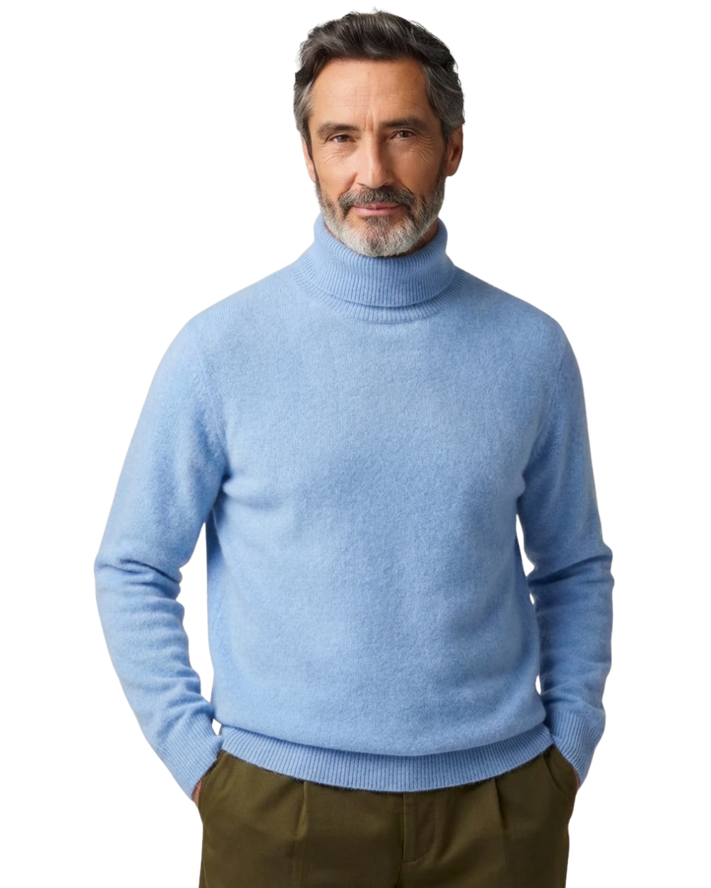 Pull à col roulé homme coupe ajustée pour l'hiver