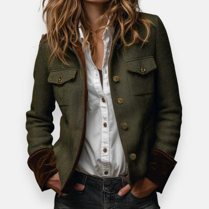 Veste femme à chevrons à coupe structurée, vue de face