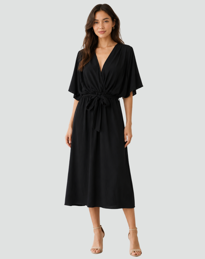 Clémence | Robe Portefeuille Midi Élégante