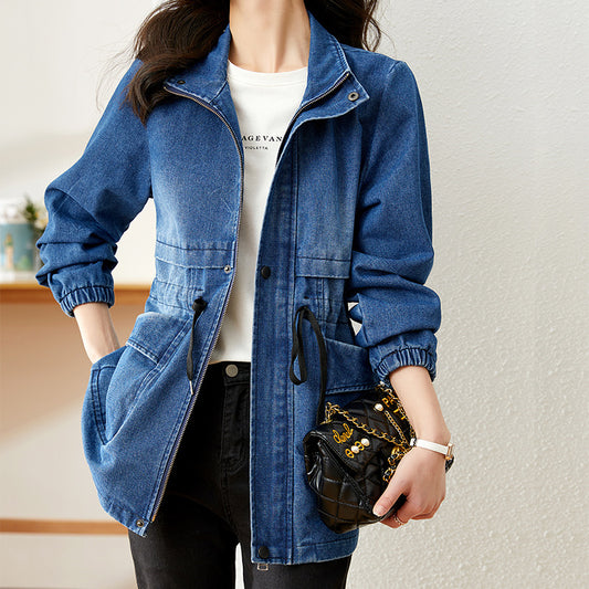 Veste en jean femme style urbain bleue ou noire