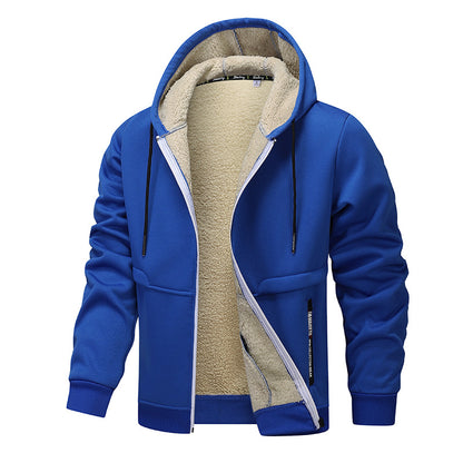 Veste à capuche zippée homme doublée sherpa, vue de face