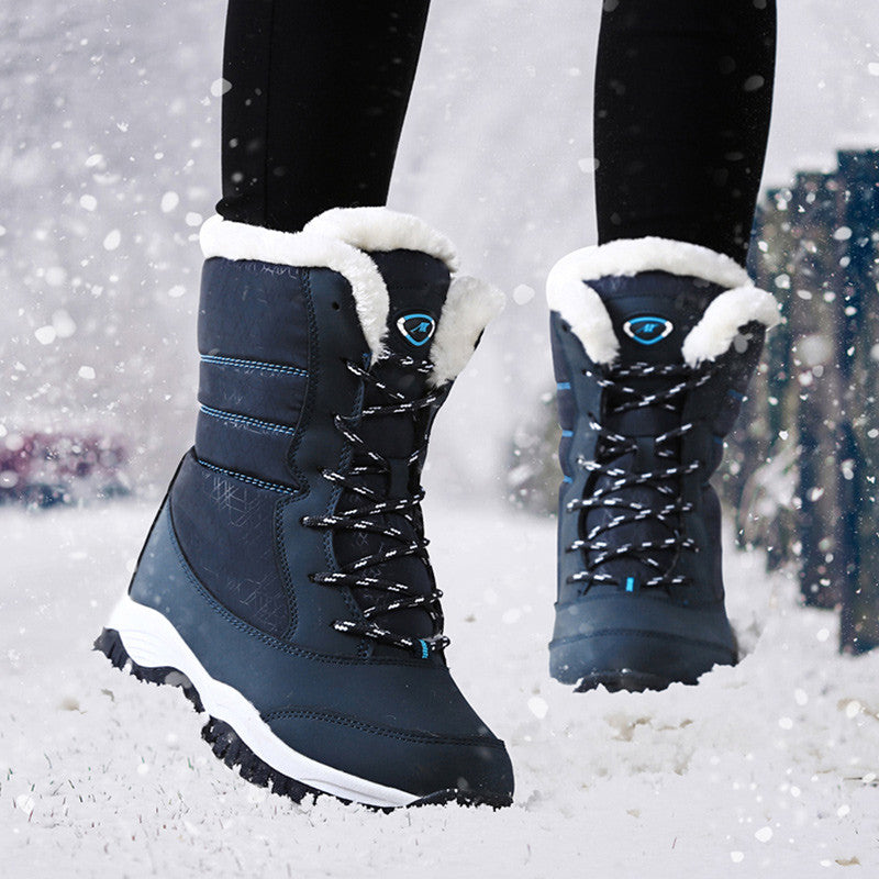 Bottines femme doublées peluche à talon compensé