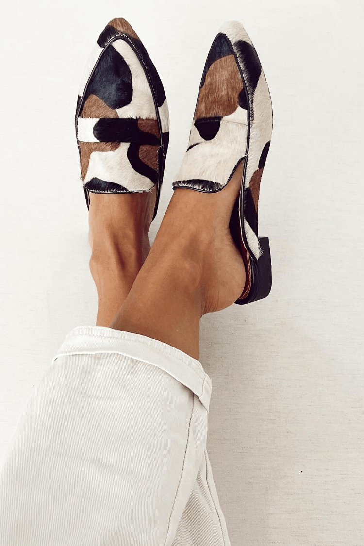 Mocassins femme à motif abstrait géométrique
