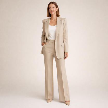 Géraldine | Ensemble blazer et pantalon évasé femme