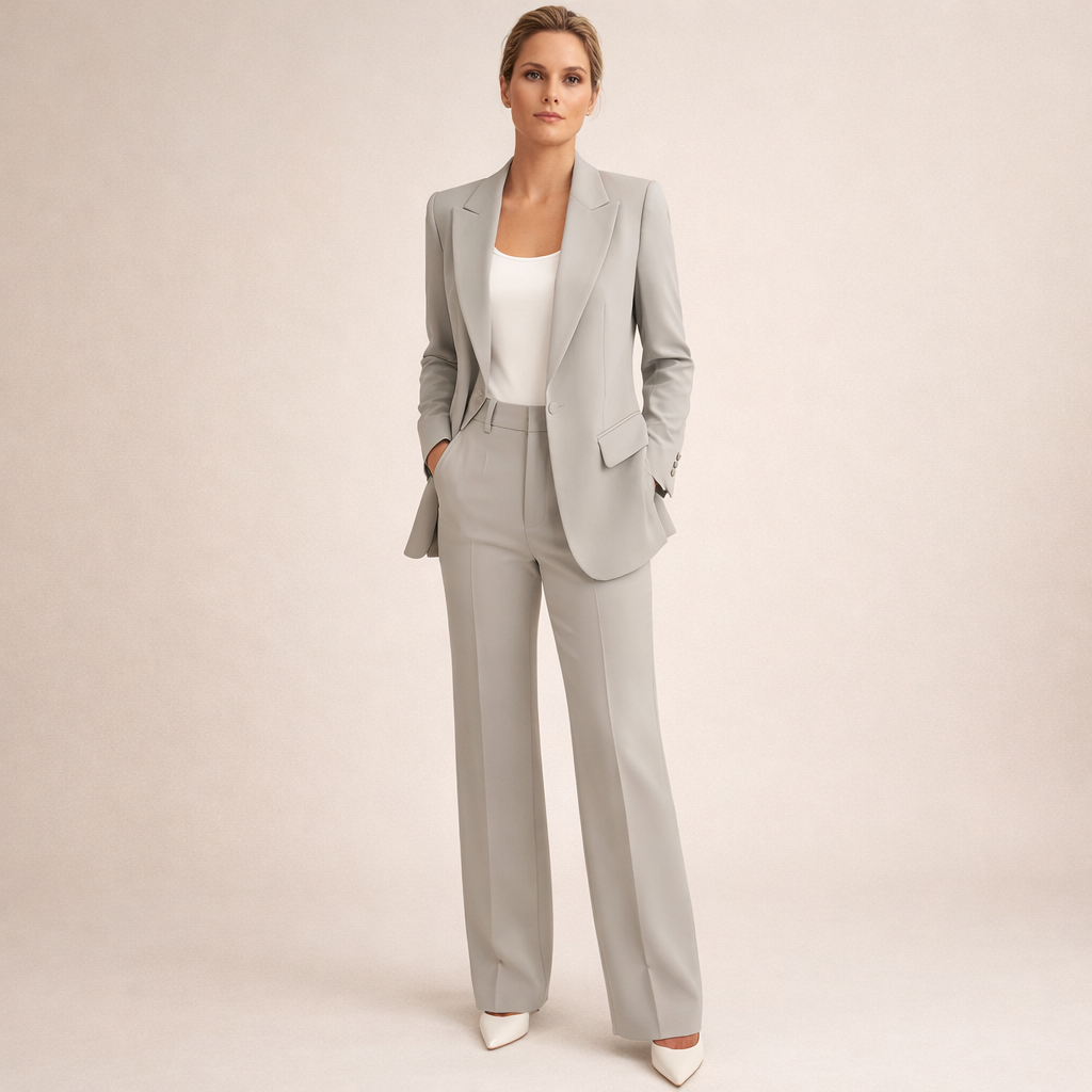 Géraldine | Ensemble blazer et pantalon évasé femme