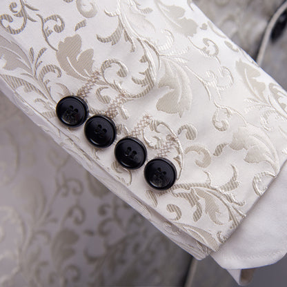 Costume homme pour mariage en bleu, noir, blanc et bordeaux