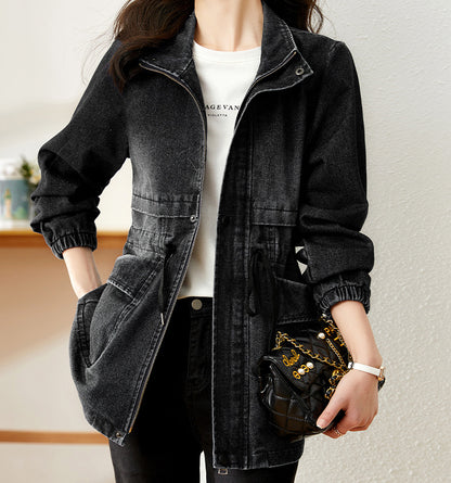 Veste en jean femme style urbain bleue ou noire