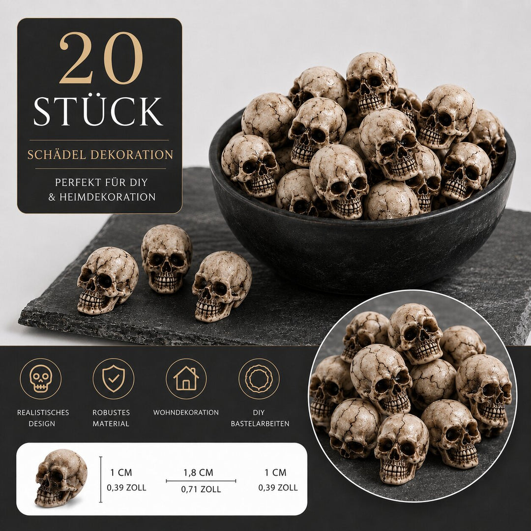 Braise | Lot de 20 mini crânes Halloween