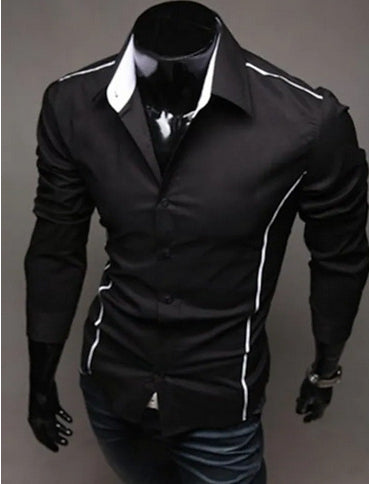 Chemise homme slim à manches longues, plusieurs coloris