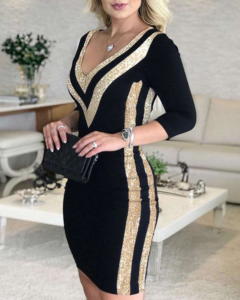 Robe à sequins femme pour soirée, vue de face
