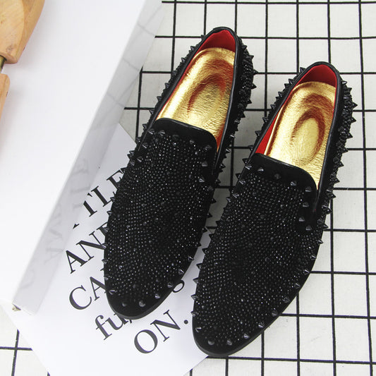 Mocassins noirs homme à bout pointu