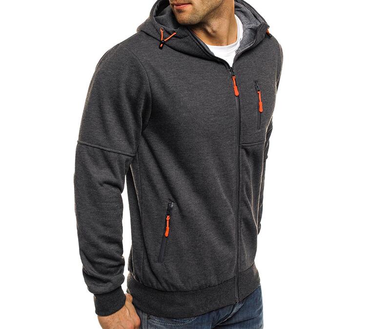 Sweat à capuche zippé homme camouflage jacquard noir