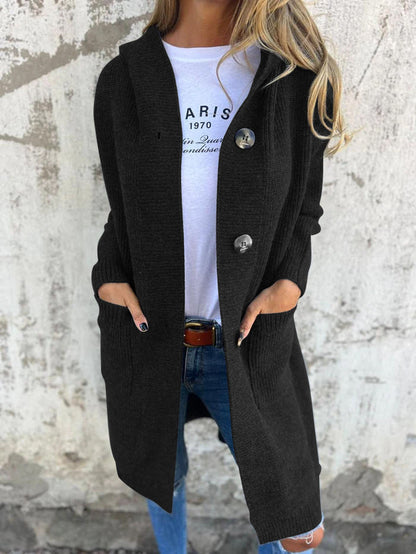 Eléa | Cardigan femme long à capuche