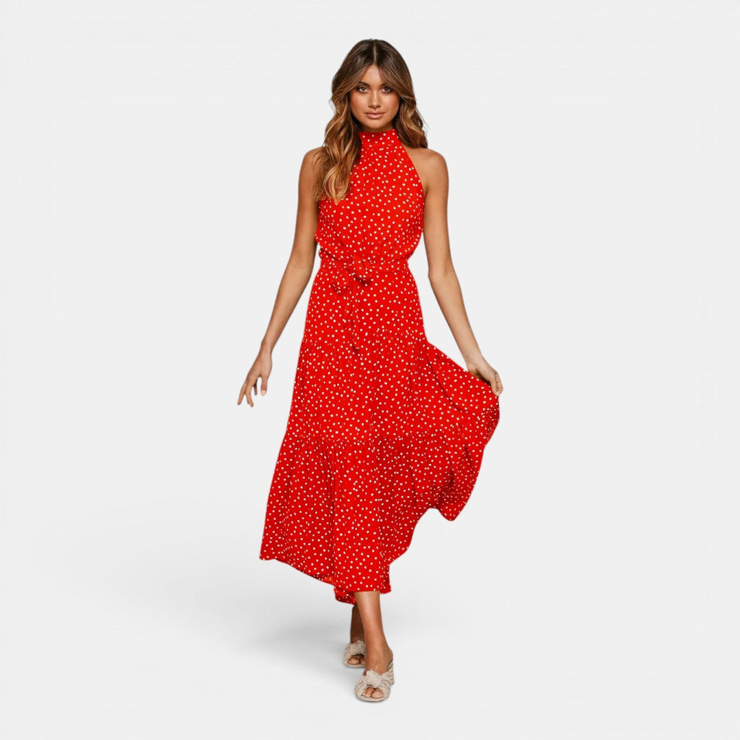 Juliette | Robe longue à pois sans manches