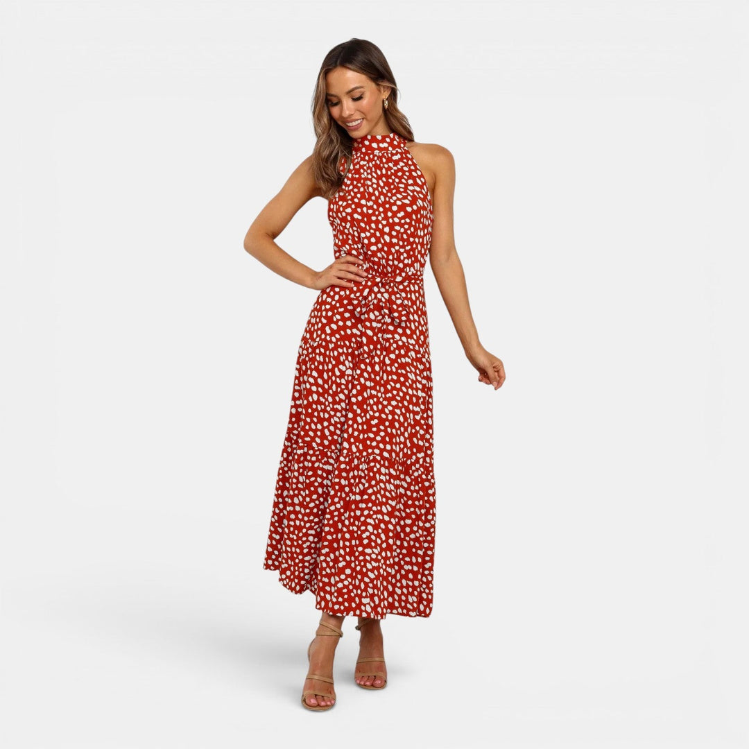Juliette | Robe longue à pois sans manches
