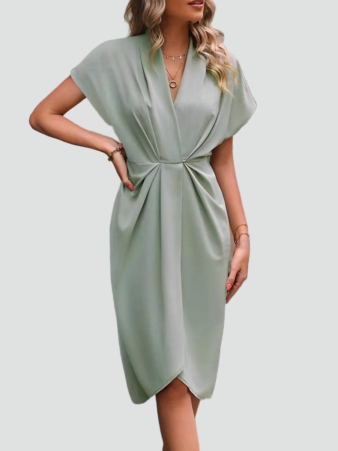 Élodie | Robe Portefeuille Midi Élégante