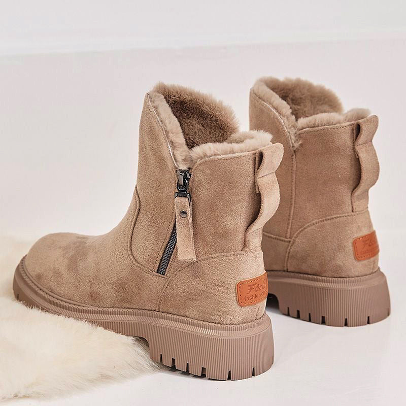 Bottes d'hiver fourrées femme noires et kaki
