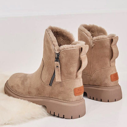 Bottes d'hiver fourrées femme noires et kaki