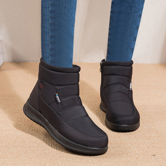 Bottines femme à tige haute et talon plat