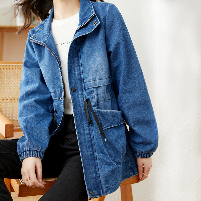Veste en jean femme style urbain bleue ou noire