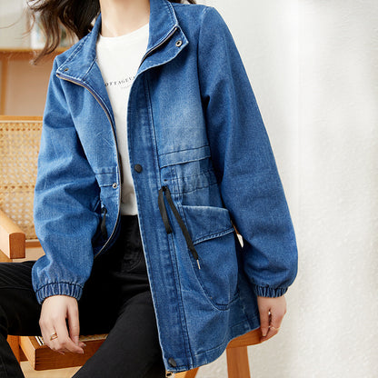 Veste en jean femme style urbain bleue ou noire