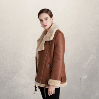 Veste motard femme à col polo en plusieurs coloris