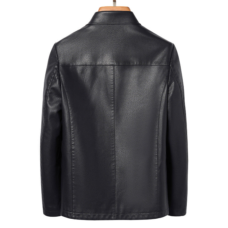 Veste en cuir homme à col revers