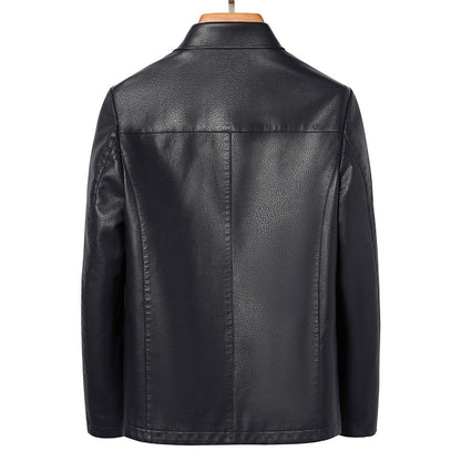 Veste en cuir homme à col revers