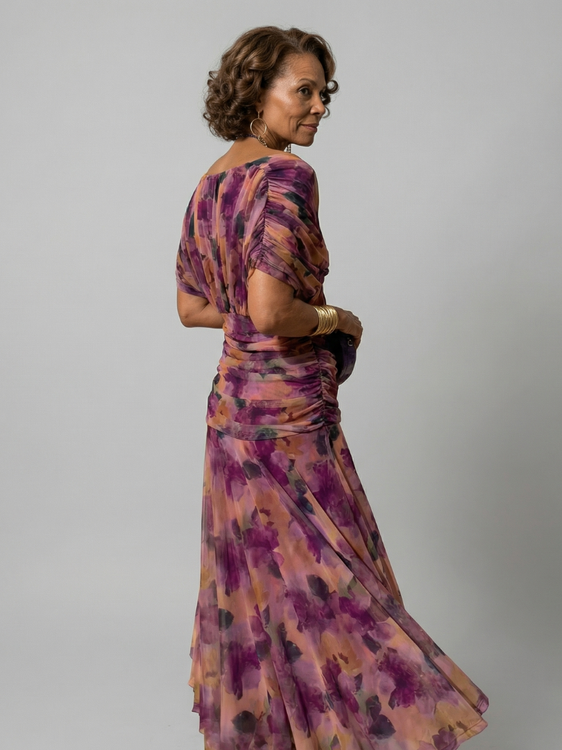 Isaline | Robe Midi Épaules Dénudées Fluide