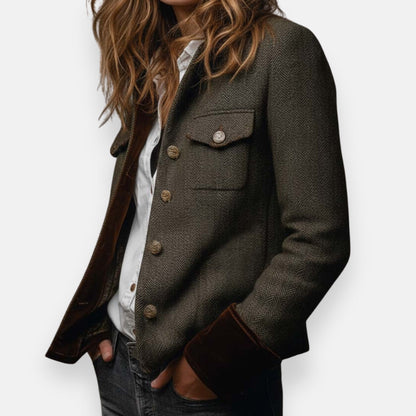 Veste femme à chevrons à coupe structurée, vue de face