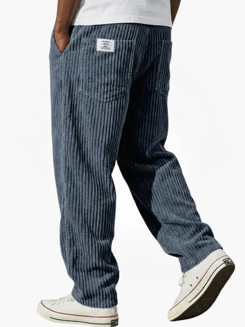 Pantalon côtelé homme vintage coupe droite