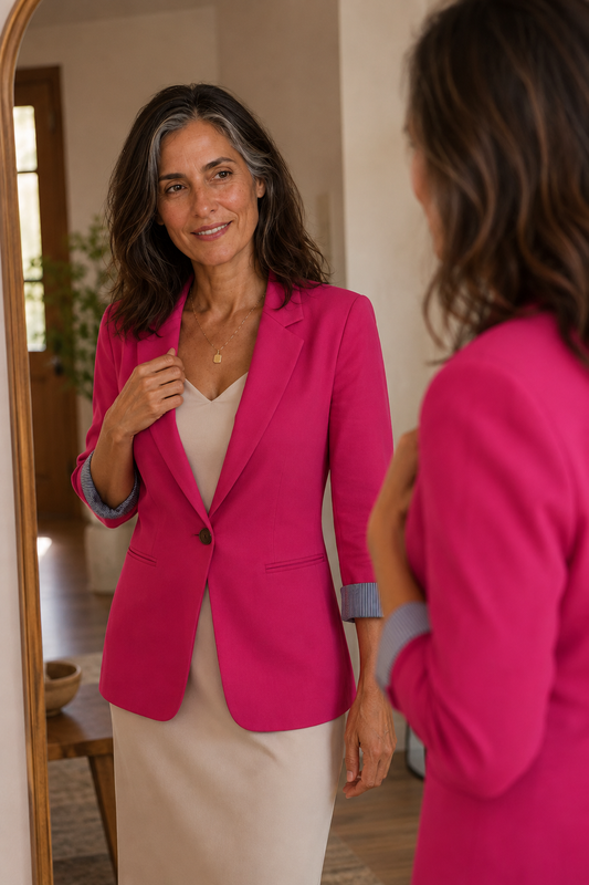 Blazer cardigan femme à revers structuré