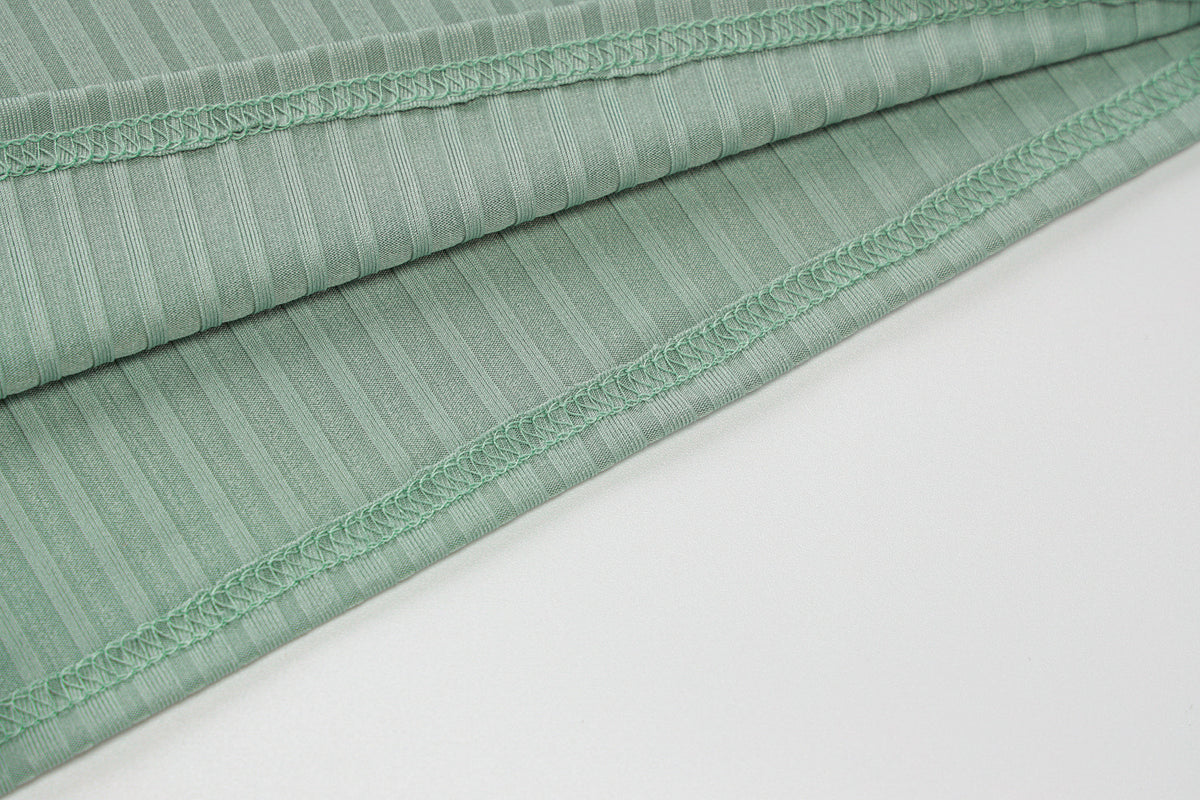 Robe mini femme rayée tricotée sans manches vert rose
